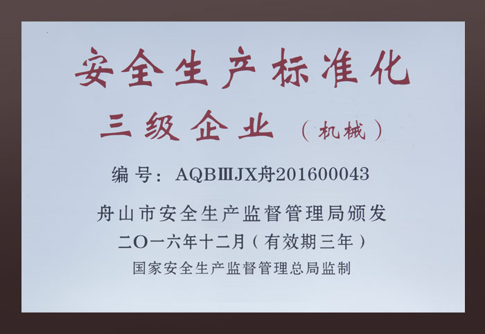 安全生產(chǎn)標(biāo)準(zhǔn)化三級(jí)企業(yè)